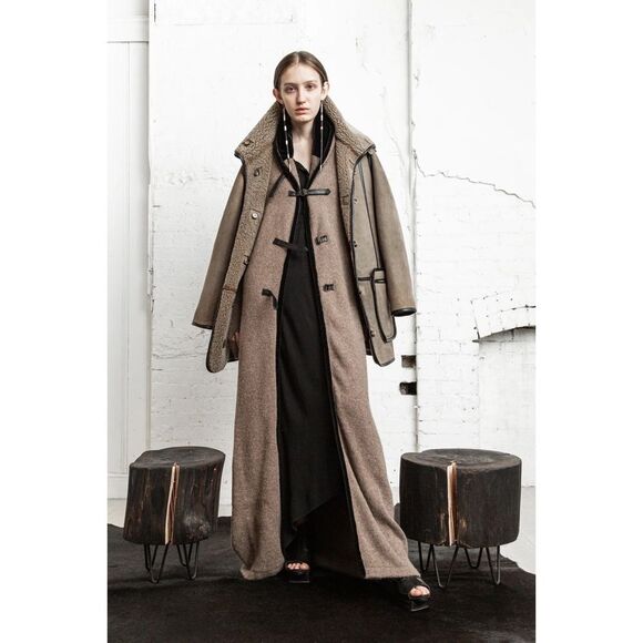 Free People x Nicholas K Alpine Reversible Sheepskin Shearling Leather Fur Coat - Picture 10 of 16